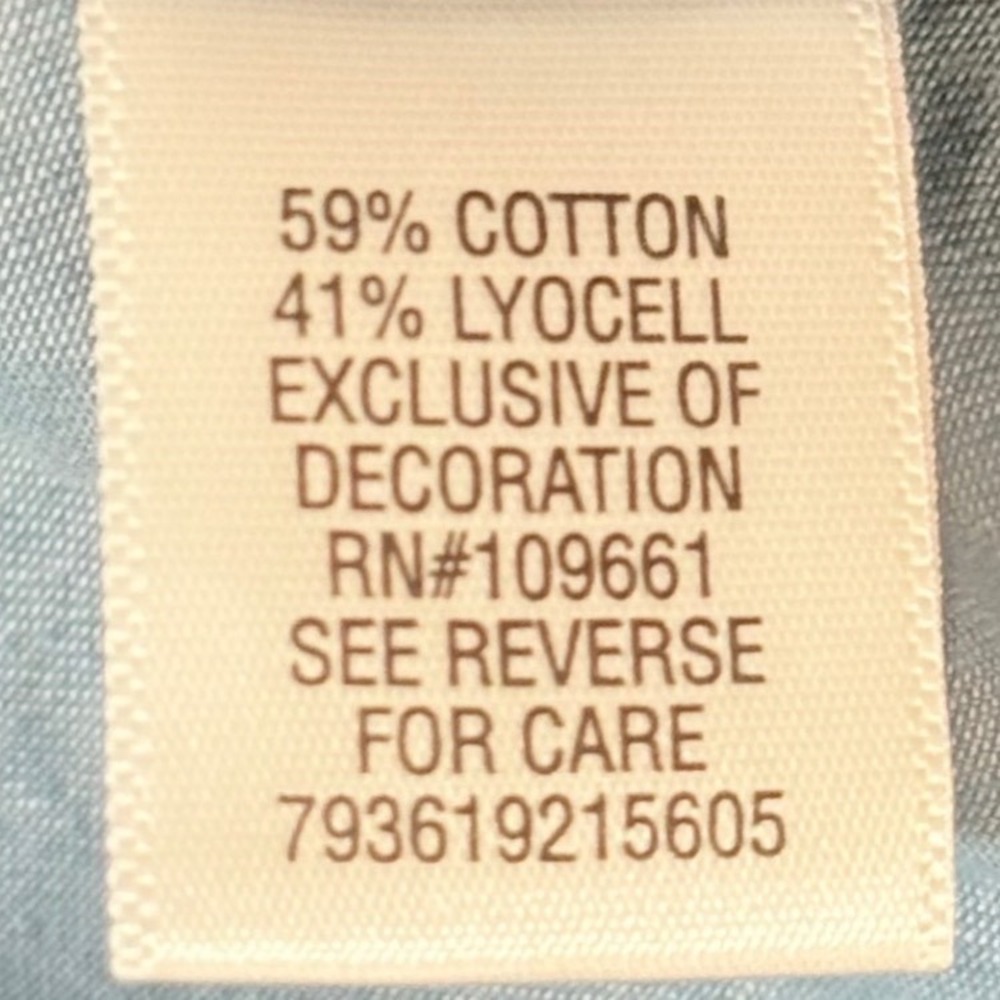 Chambray Denim L Utility Vest Eyelet Embroidery Cinched Waist Western Safari - Picture 7 of 9